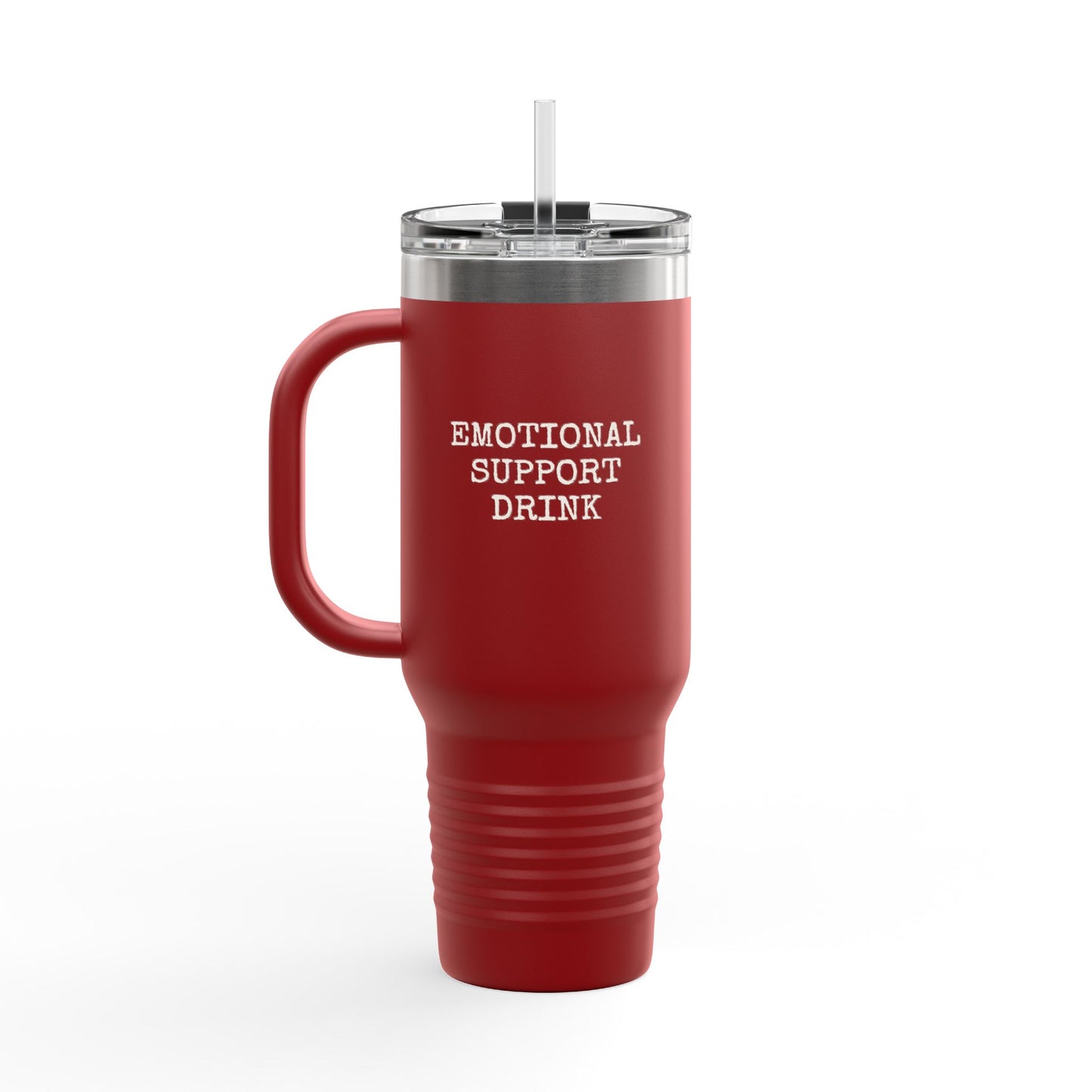 Insulated 40oz Travel Mug – "There Might Be Wine In Here" Red Tumbler with Straw/Handle