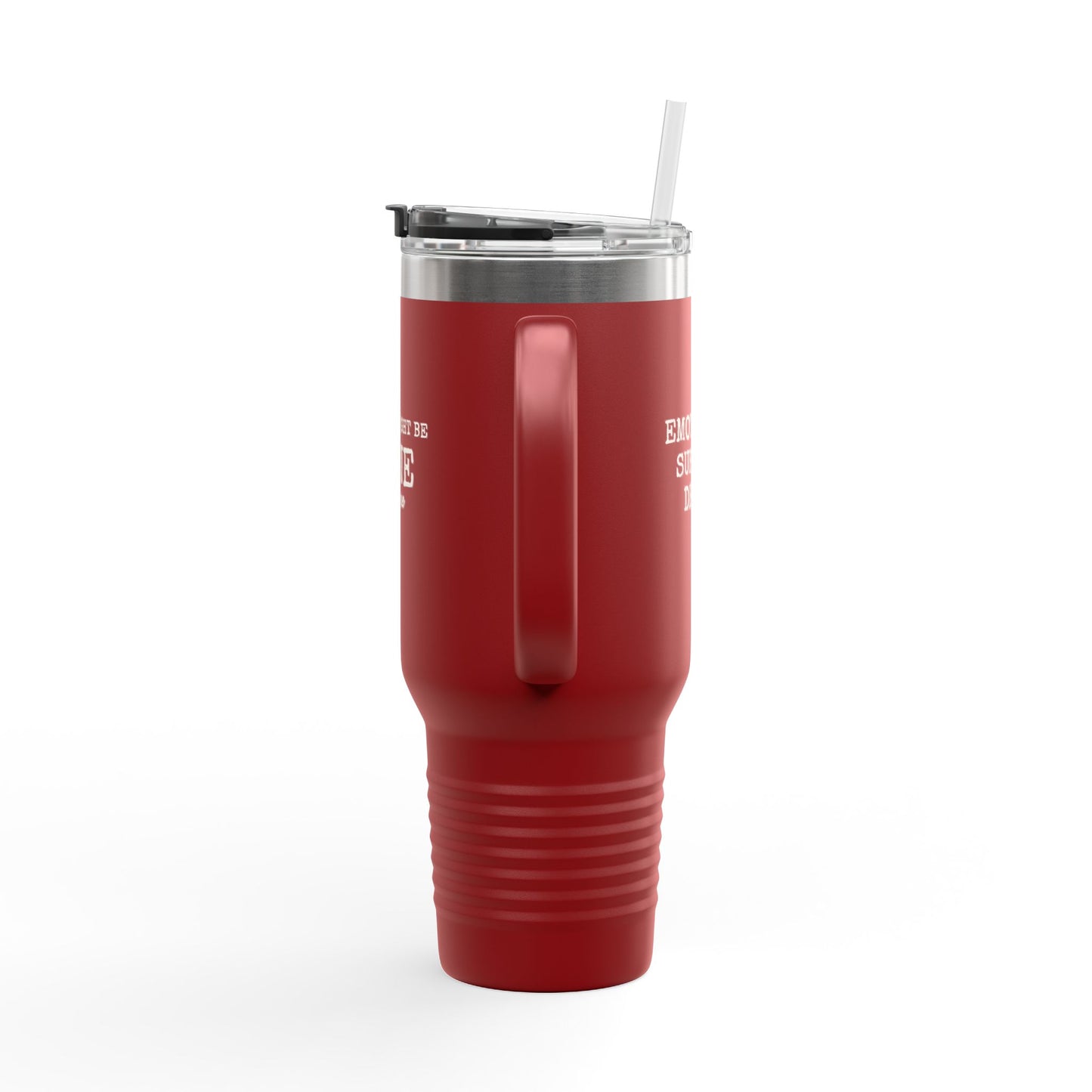 Insulated 40oz Travel Mug – "There Might Be Wine In Here" Red Tumbler with Straw/Handle