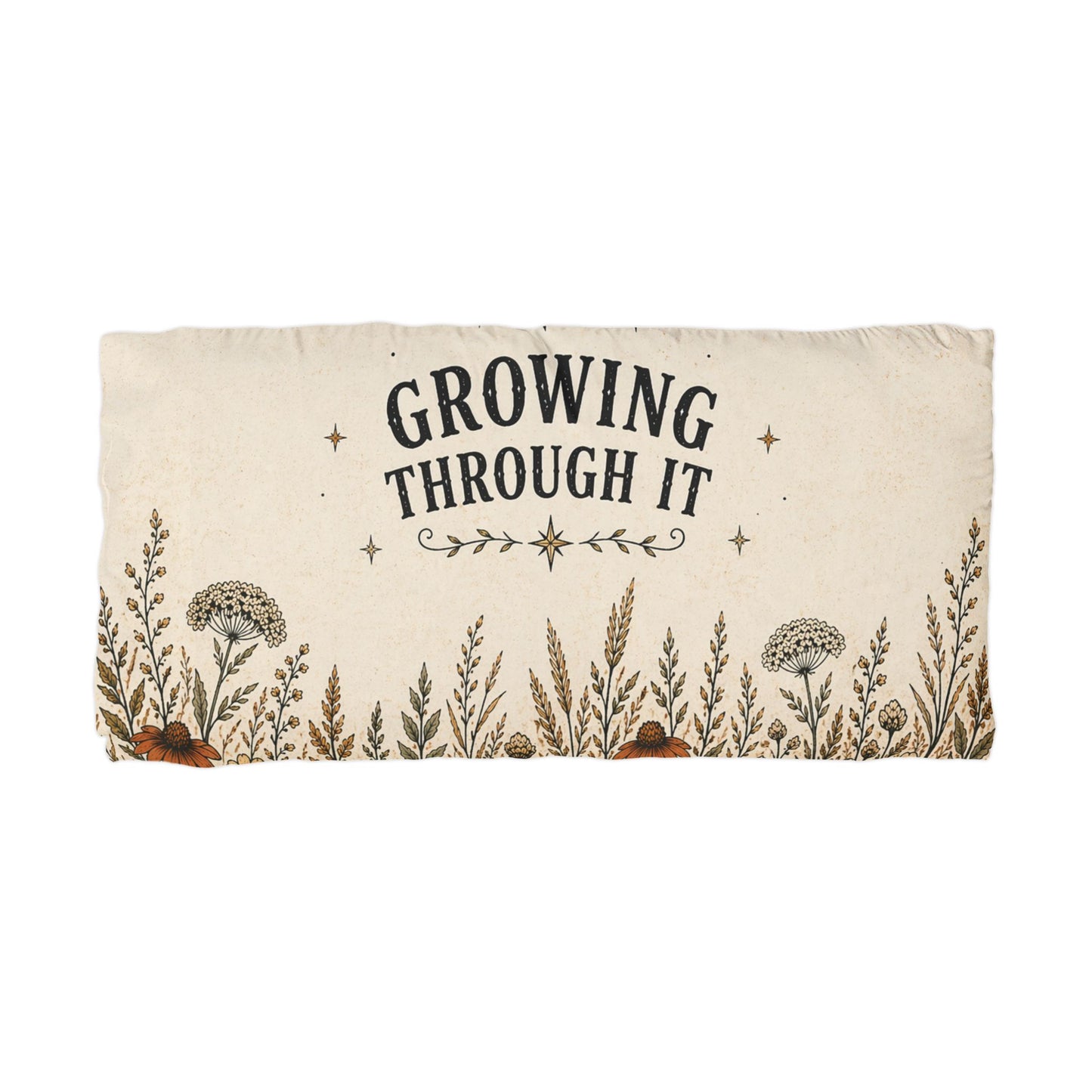 Microfiber Pillowcase — "Growing Through It" Floral Boho Pillowcase