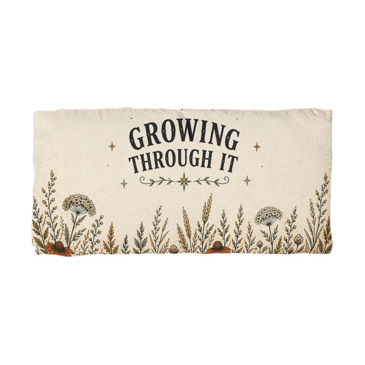 Microfiber Pillowcase — "Growing Through It" Floral Boho Pillowcase