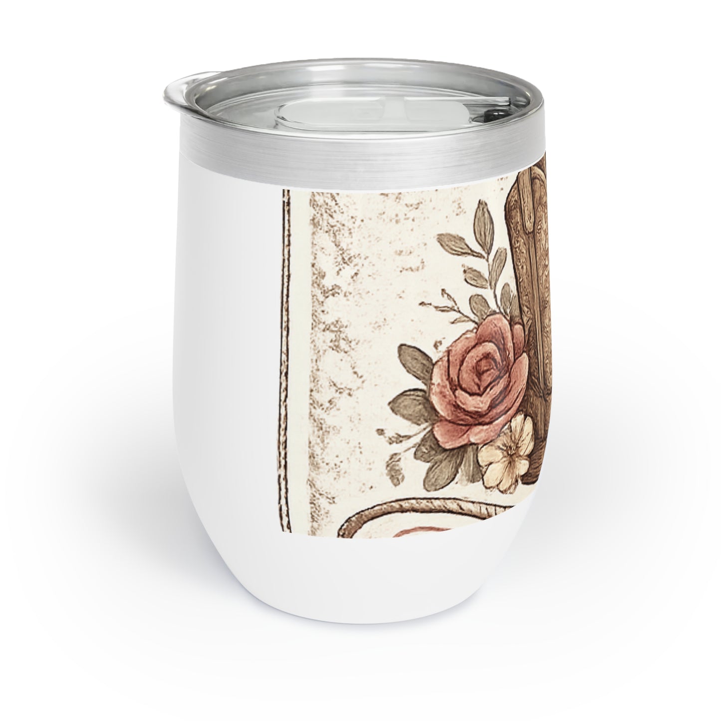 Feminie Western Chill Wine Tumbler with Boots, Hat and Rose detail