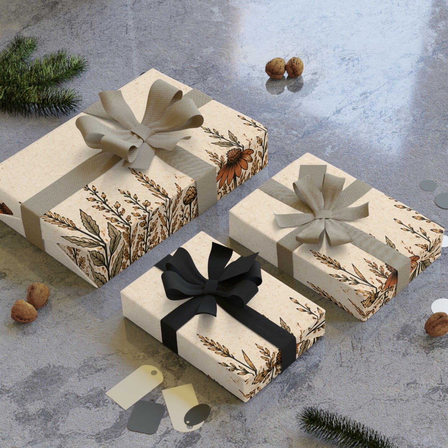 Wildflower Border Gift Wrap Roll – Vintage Floral Wrapping Paper