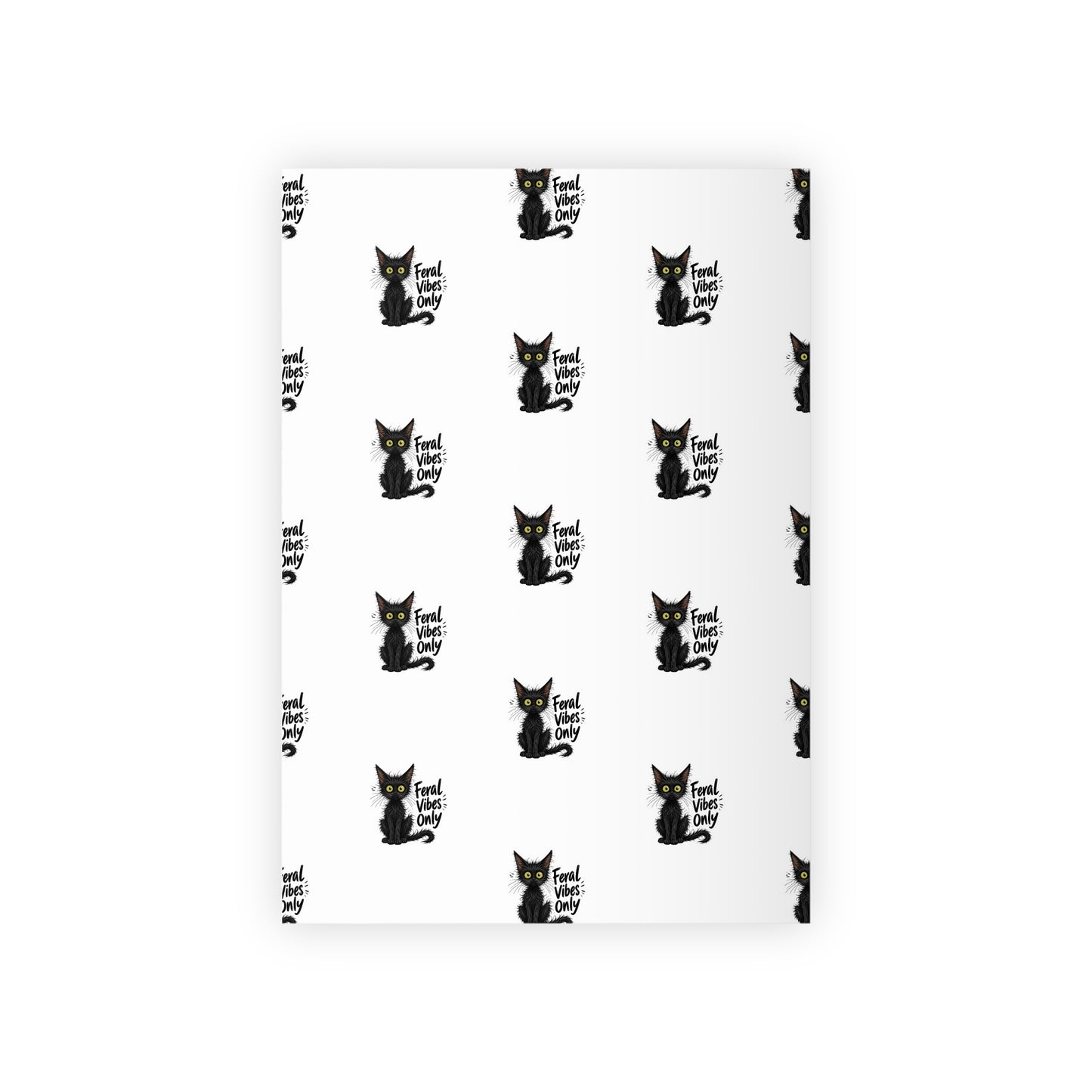 Black Cat Gift Wrap Roll — "Fur-ever Yours" Cute Spooky Wrapping Paper for Halloween & Cat Lovers