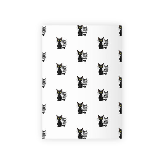 Black Cat Gift Wrap Roll — "Fur-ever Yours" Cute Spooky Wrapping Paper for Halloween & Cat Lovers