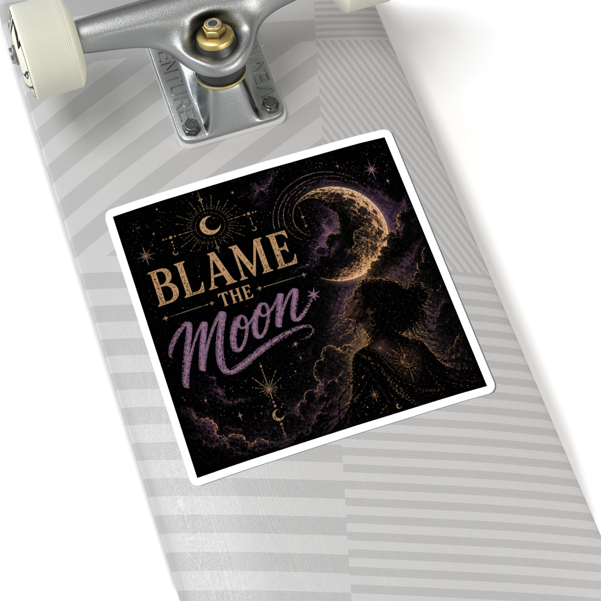 Blame the Moon Kiss-Cut Sticker — Mystic Celestial Moonlight Design