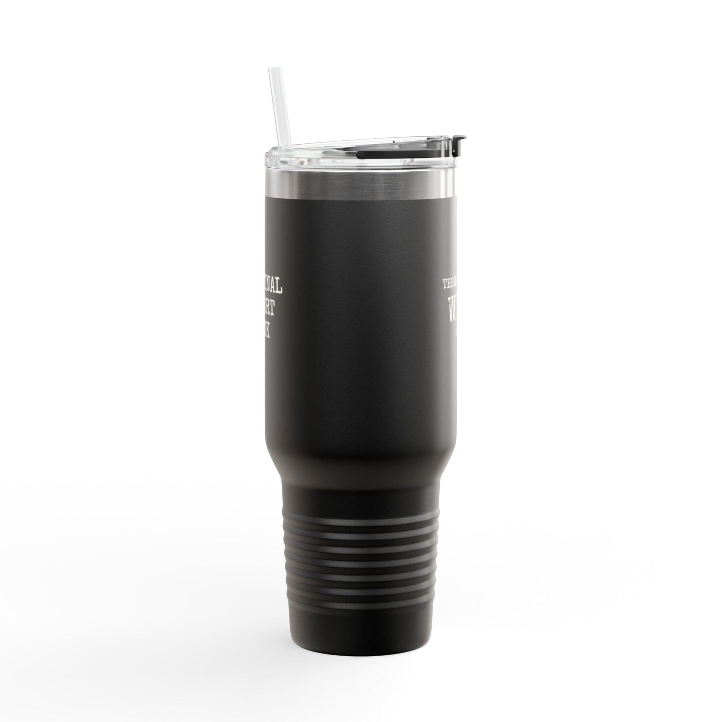 Insulated 40oz Travel Mug – "There Might Be Wine In Here" Red Tumbler with Straw/Handle