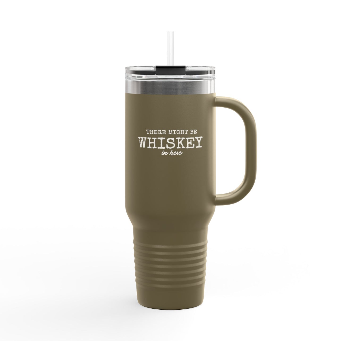 40oz Insulated Travel Mug — “There Might Be Whiskey In Here” Red Tumbler