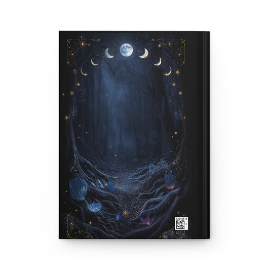 Sacred Pause Hardcover Journal — Moonlit Forest Meditation Notebook